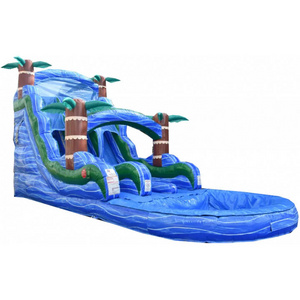 commercial size and color  pool nip slip on a water slide  inflatable slide with pool for sale