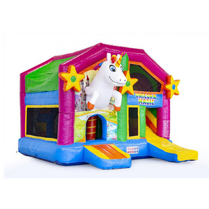 New inflatable unicorn bouncer playground for kids / inflatable playground indoor for toddler games