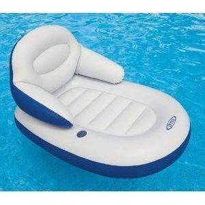 Water Floating Chair Pool Giant Inflatable Recliner Lounge Inflatable Floating chair Pool Blue