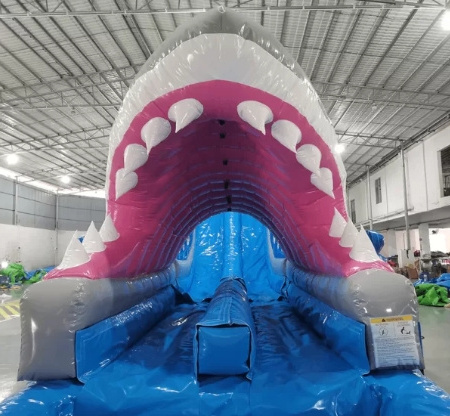 Outdoor kids adults Jaws 2-Piece Hybrid Water Slide inflatable bounce house jumping bouncy castle