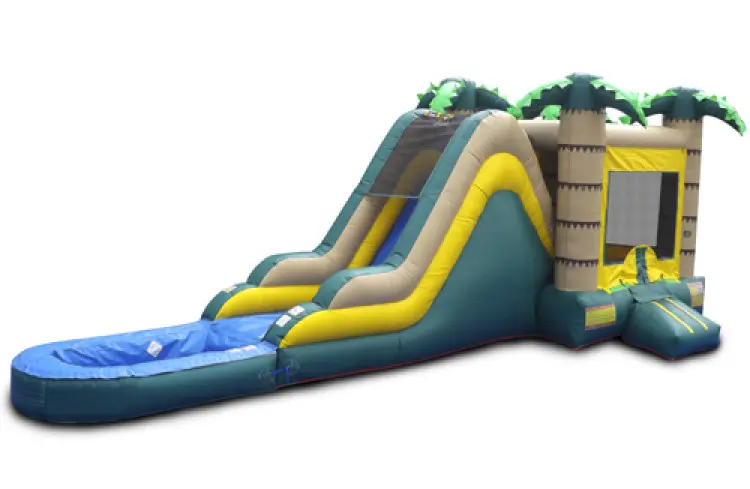 Commercial Tropical Water or Dry Slide  Combo with water pool Customized Cheap Bounce House Jumper Bouncy Castle Bouncer Slide