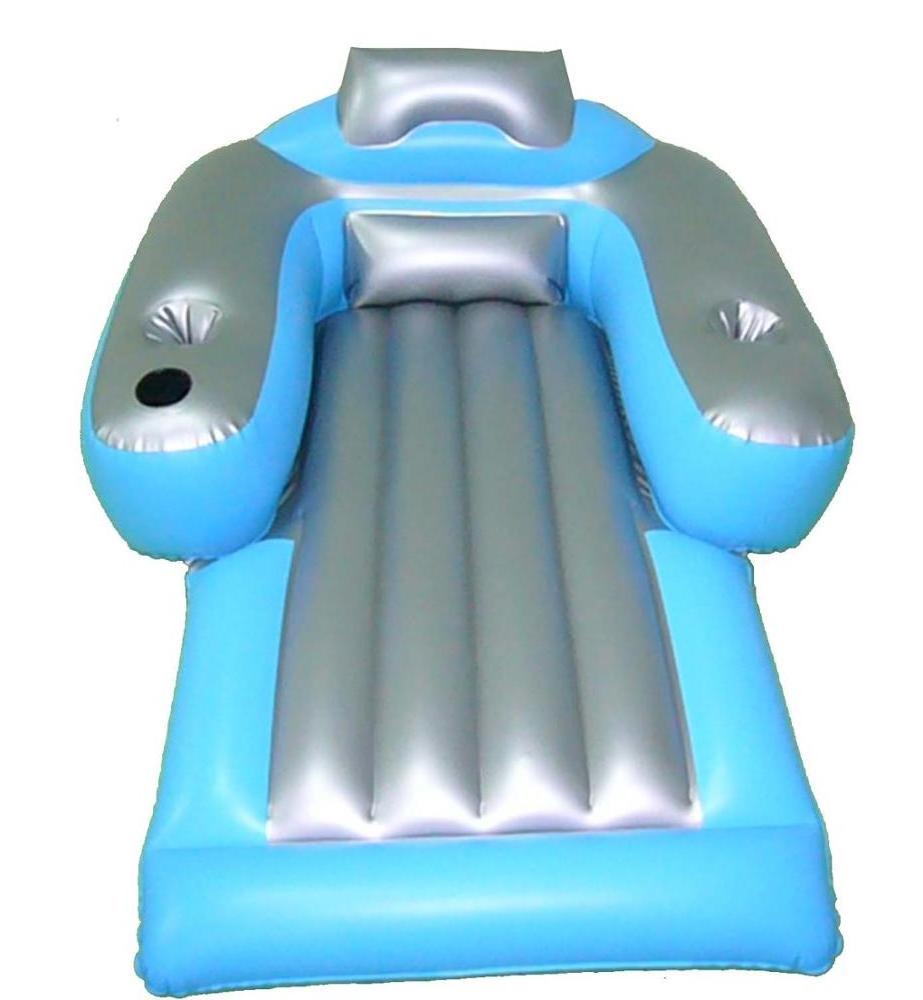 Water Floating Chair Pool Giant Inflatable Recliner Lounge Inflatable Floating chair Pool Blue