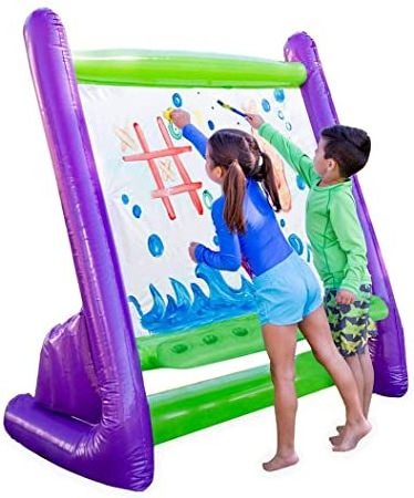 Double Sided Inflatable Art Easel for Kids Complete Art Kit with Accessories for Outdoor Indoor Games Giant Size Easel