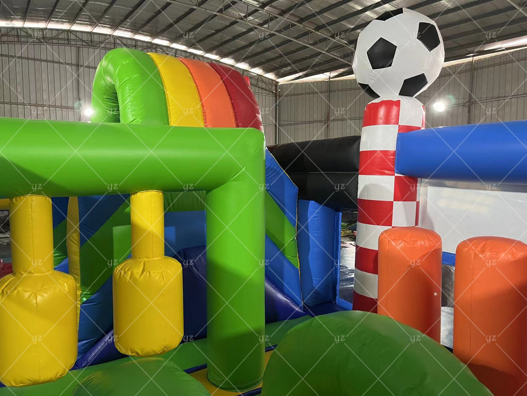 2023 new design football theme inflatable slide soccer game kids slides inflatable castles factory bouncy castles for sale