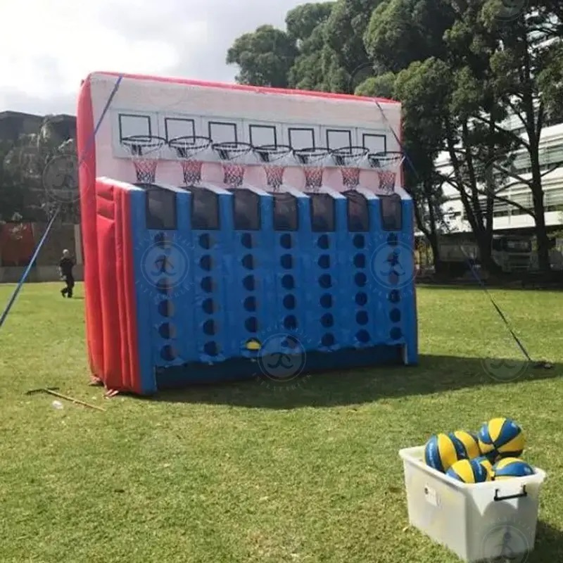 low price Sport Rental Inflatable Basketball Connect 4 Shooting Court Inflatable Connect Four Basketball Game Carnival sports