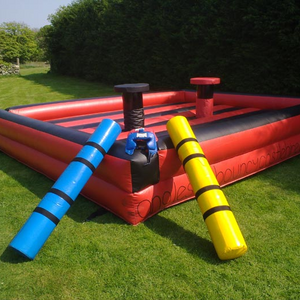 Gladiator game field Inflatable bounce fighting arena with sticks and boxing gloves