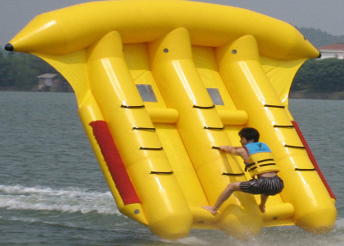 Multi-color inflatable flying fish boat banana floating for sale