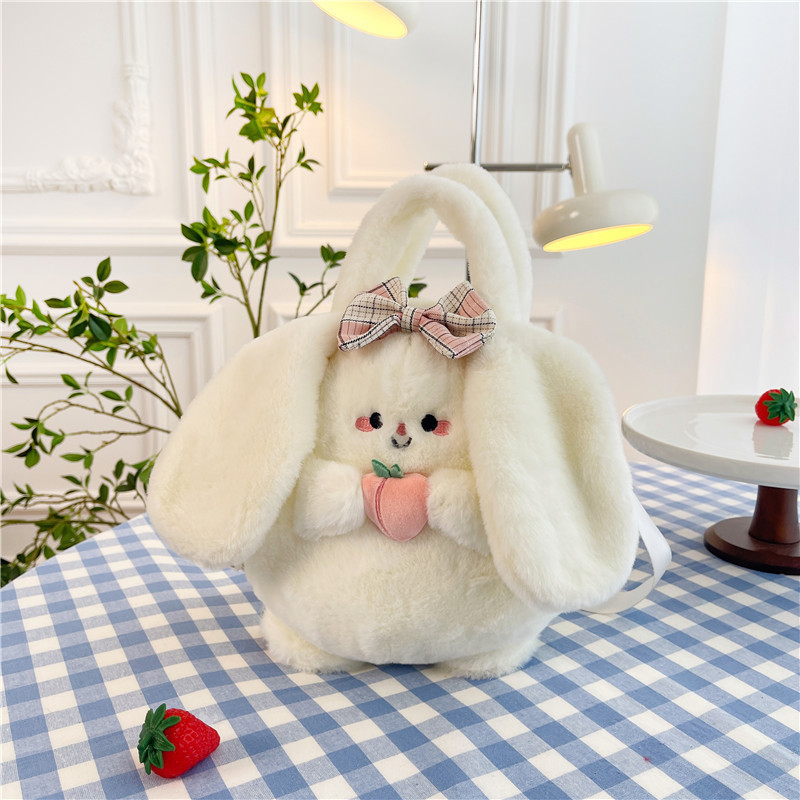 New Arrival Long Ears Rabbit Plush Shoulder Bag Stuffed Animal for Girls Plush Bunny Backpack