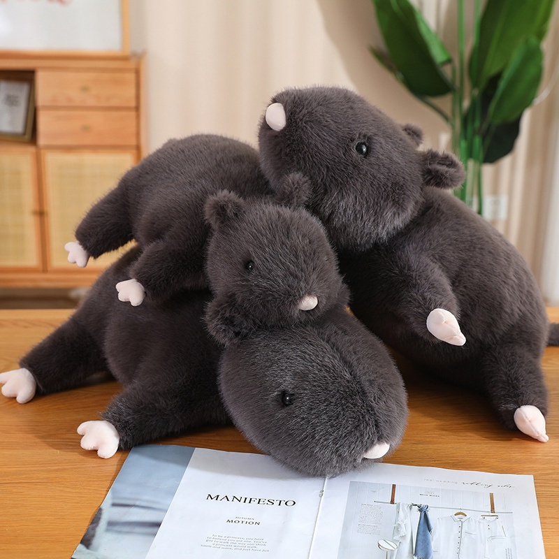 New Arrival Soft Lying Black Rat Mouse Plush Toy Stuffed Animals Toys Dolls Gifts Lifelike Mice Doll