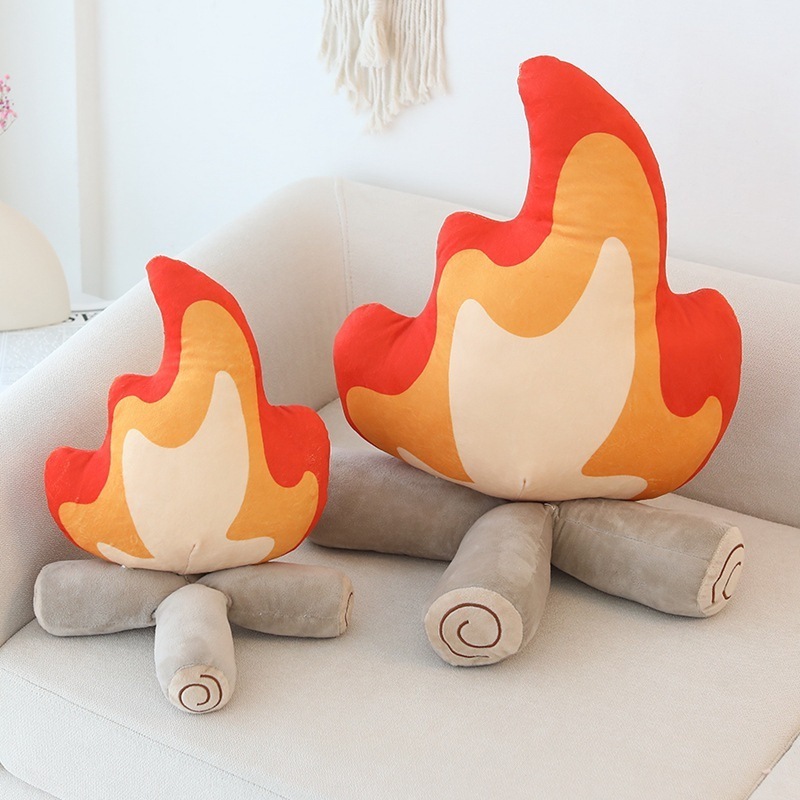 Wholesale Funny Campfire Plush Simulation Bonfire Fire Soft Stuffed Cartoon Doll Firewood Toys