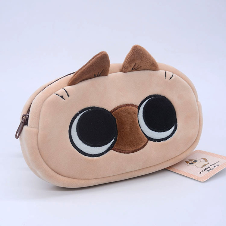 Kawaii Siamese Cat Plush Toy Cartoon Animal Plushie Doll For Children Birthday Gifts Cosmetics Siamese Cat Bag