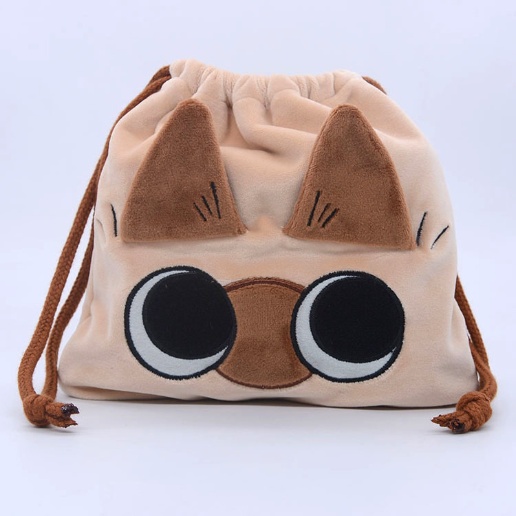 Kawaii Siamese Cat Plush Toy Cartoon Animal Plushie Doll For Children Birthday Gifts Cosmetics Siamese Cat Bag