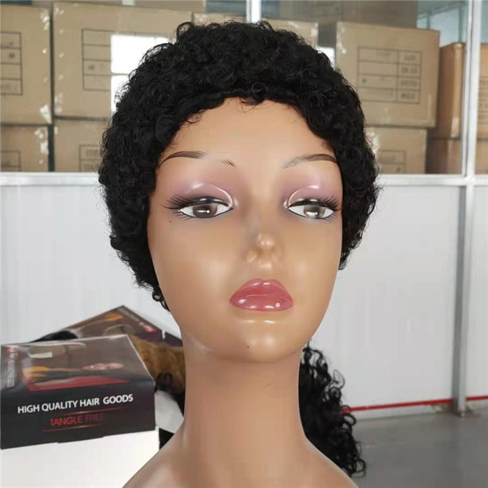 Wholesale  Afro Wig Mongolian Hair Wigs for Black Woman  Machine Made Bob Wig Virgin Cuticle Aligned Hair