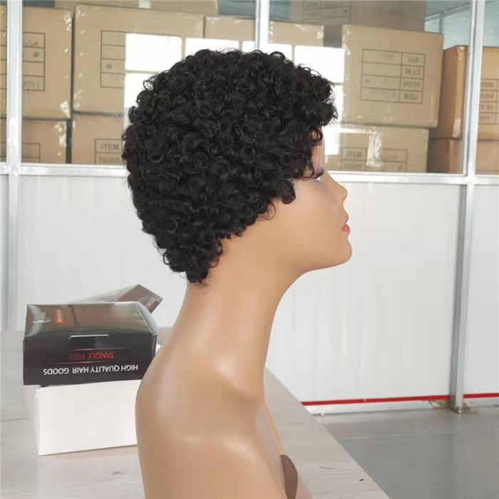 Wholesale  Afro Wig Mongolian Hair Wigs for Black Woman  Machine Made Bob Wig Virgin Cuticle Aligned Hair