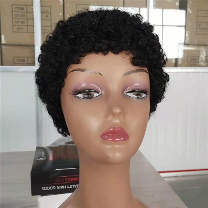 Wholesale  Afro Wig Mongolian Hair Wigs for Black Woman  Machine Made Bob Wig Virgin Cuticle Aligned Hair