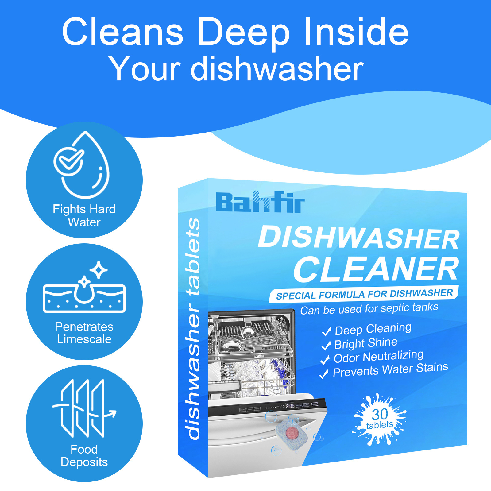 Ultra-effective Cleaning Solution Effervescent Remover Tablets for Laundry and Dishwasher