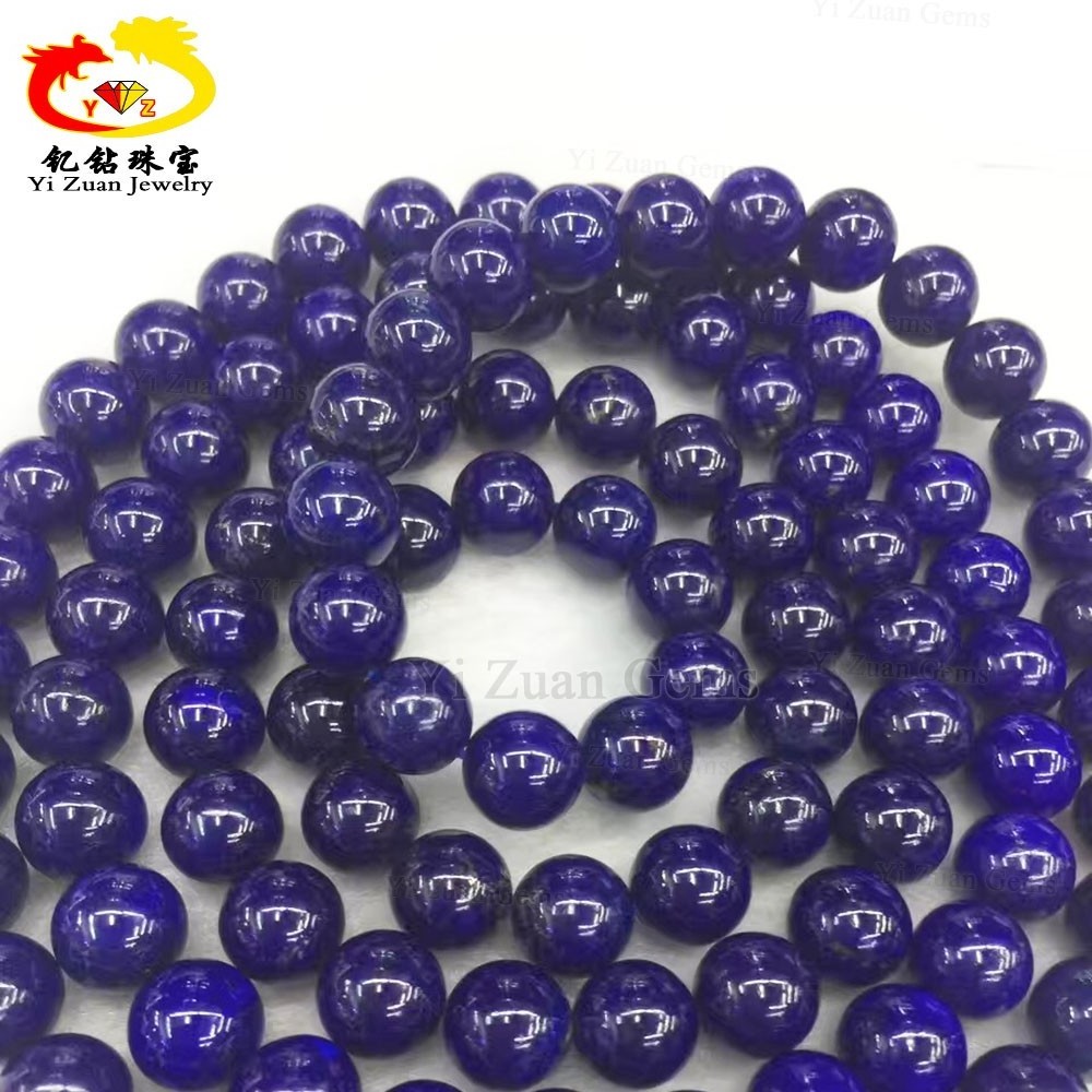 YZ Factory sell Ball shape with hole lapis lazuli carved blue lapis gemstone for jewelry accessories