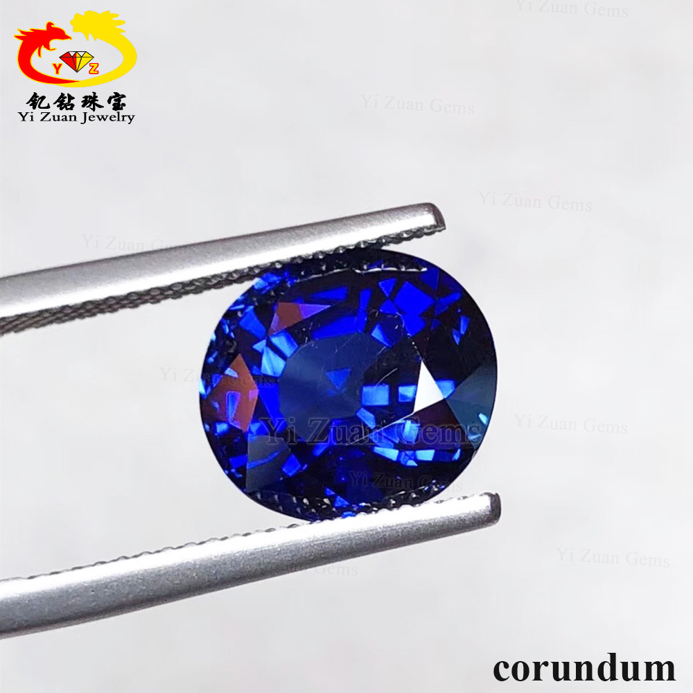 factory price lab created loose blue sapphire synthetic spinel corundum gem