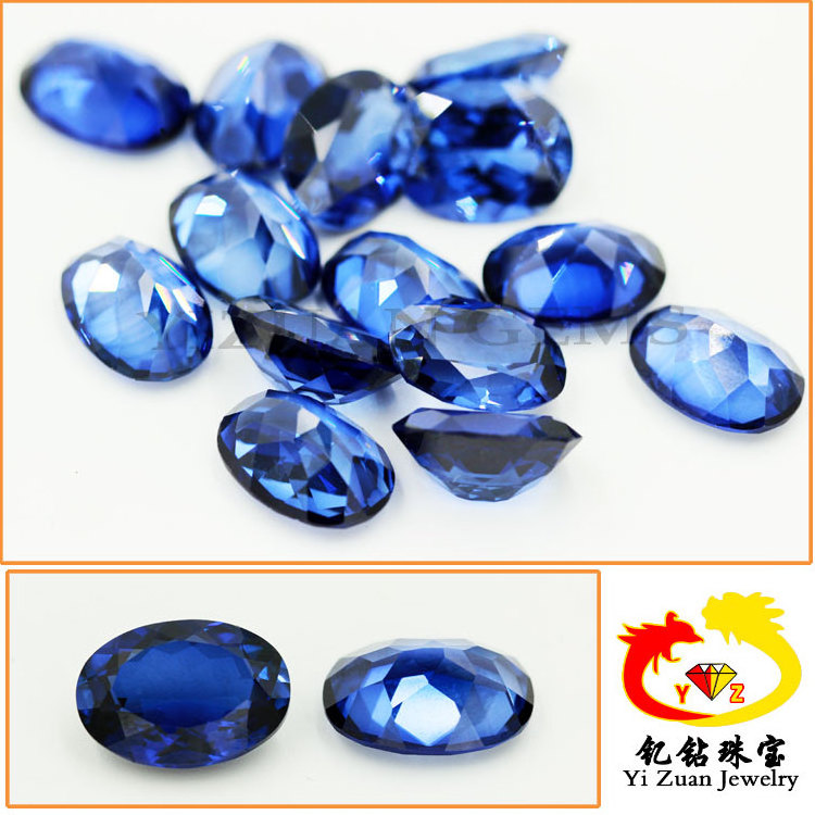 factory price lab created loose blue sapphire synthetic spinel corundum gem