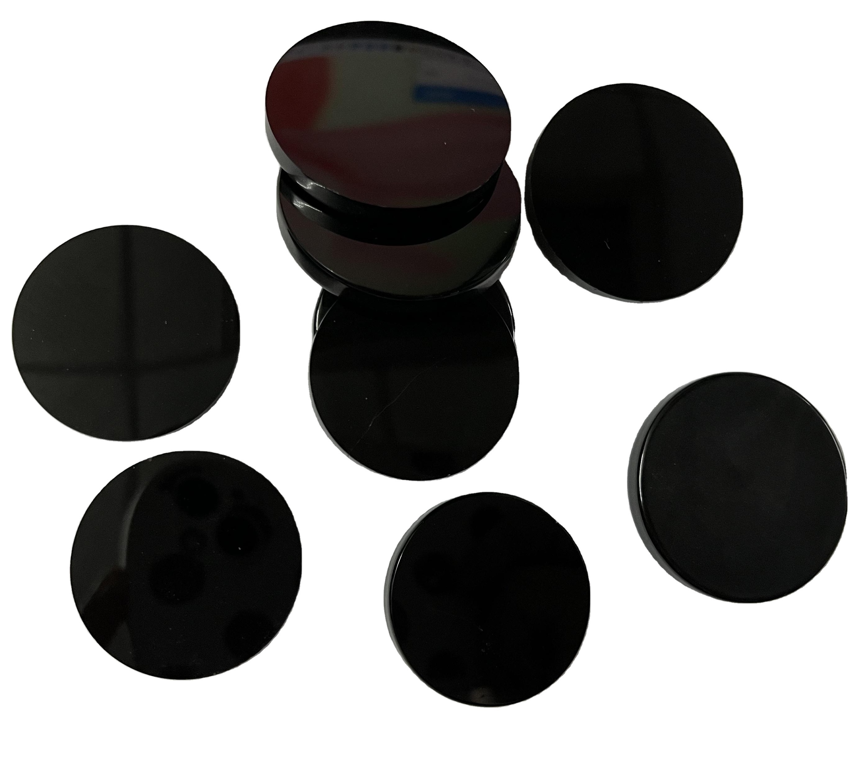 Coin double flat Polished round shape natural black Onyx loose gemstone brazilian agate for jewelry making