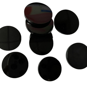 Coin double flat Polished round shape natural black Onyx loose gemstone brazilian agate for jewelry making