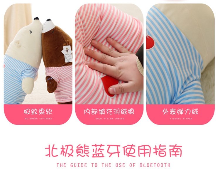 S/M/L promotional customized white plush polar bear animal toy with red scarf