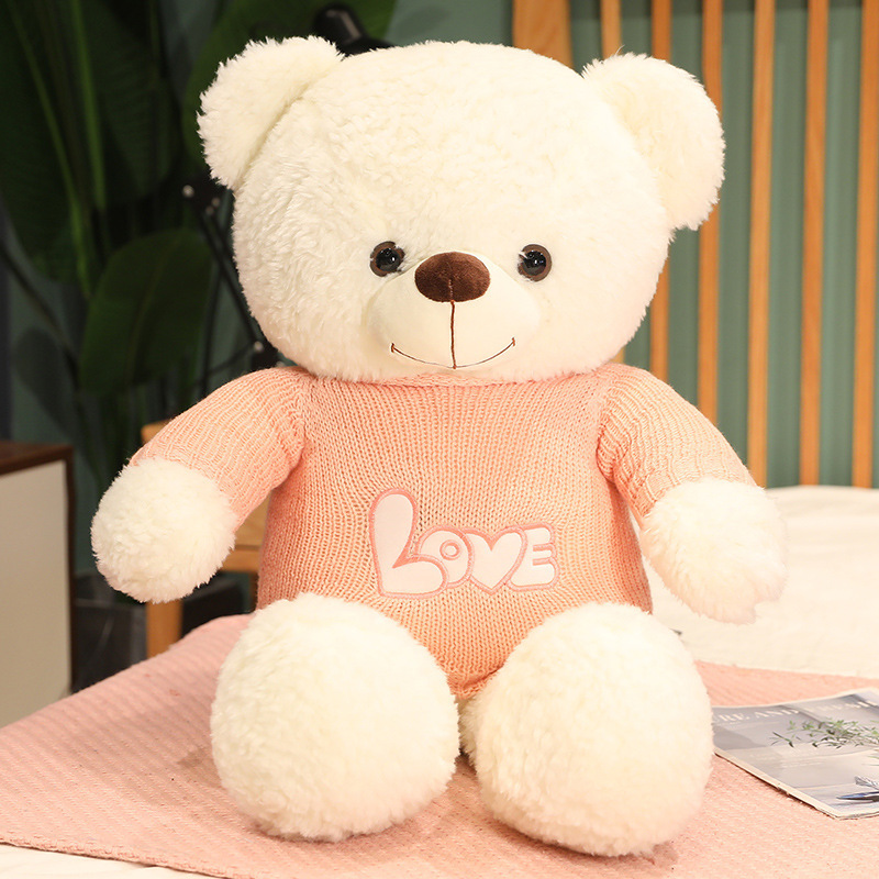 new sunrise Custom Cute Teddy Bear Skin Soft Plush Stuffed Lovely Teddy Bear Skin Toy Gift For Girlfriend with knitted sweater