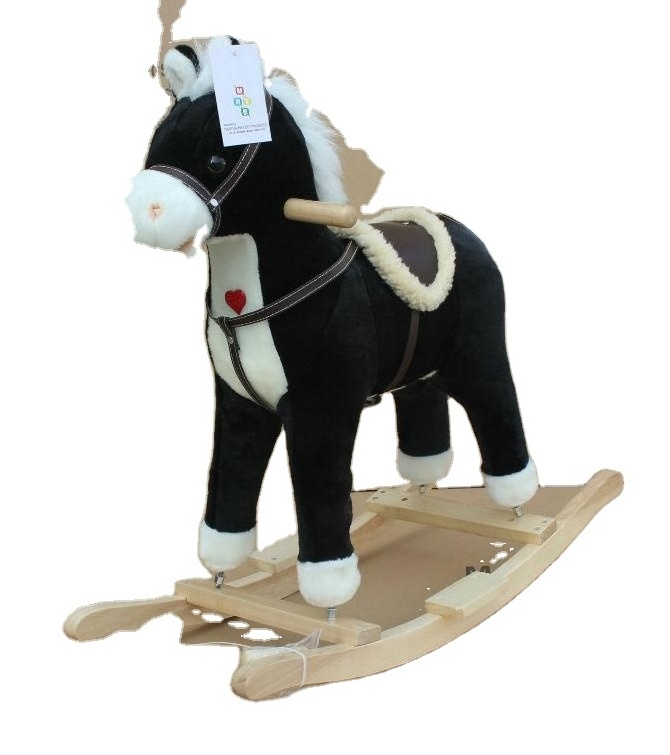 customized hot sale kid plush riding horse toy mechanical horse toys rocking horse(CE/EN71)