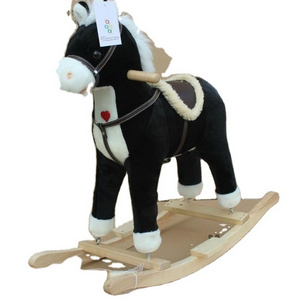 customized hot sale kid plush riding horse toy mechanical horse toys rocking horse(CE/EN71)