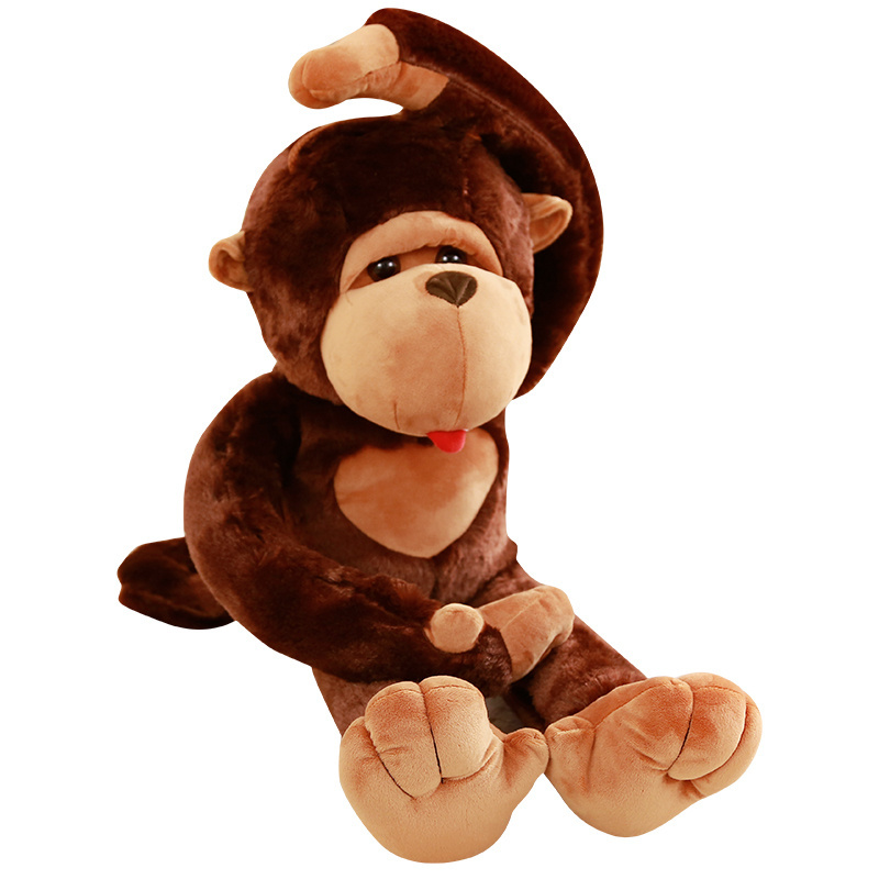 XS/S/M/L/XL promotional customized blue stuffed plush baby ape forest animal toy with red T-shirt(with embroidered logo)