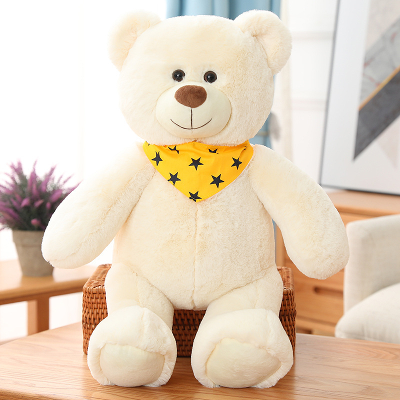 Wholesale Promotion Mothers Day 3 Colors Cute Stuffed Plush Toy Teddy Bear bolster with five-pointed star printed triangle scarf