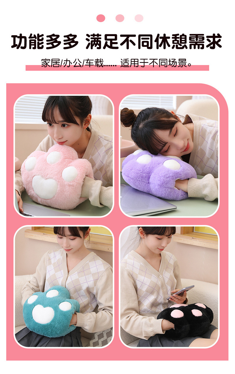 Wholesale hand warmer plush pillow custom cartoon animal ram's horn doll stuffed toys comfortable soft hugging bolster toy