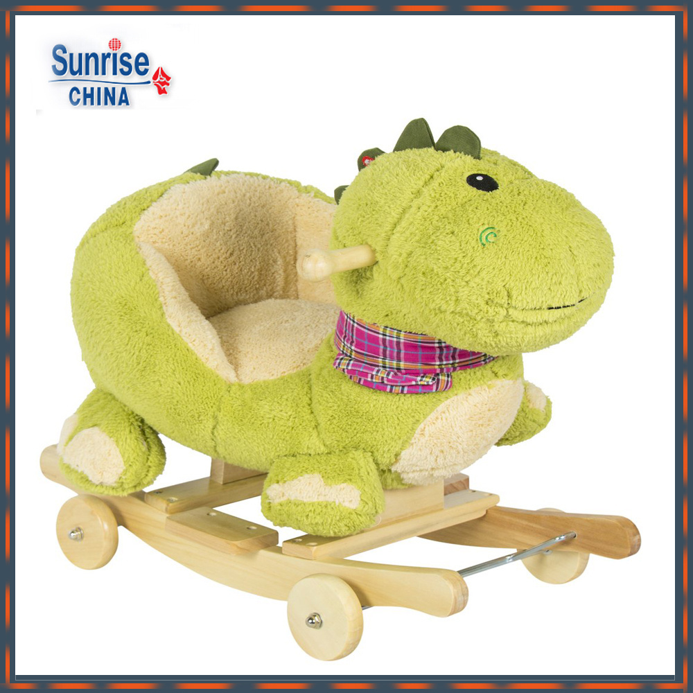 60*33*45cm Kids Dragon Animal Rocker W/ Wheels Children Ride On Dinosaur Toy Rocking Chair