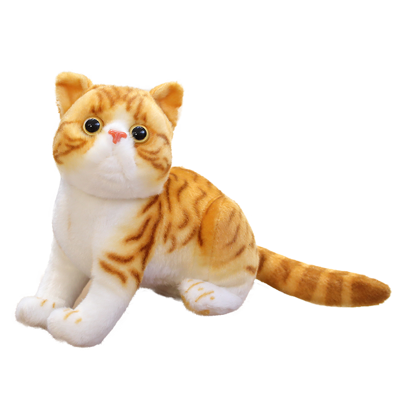 New Sunrise Wholesale soft stuffed Realistic Cat Plush doll Soft Fabric Custom pussy Stuffed simulation Plush kitty animal