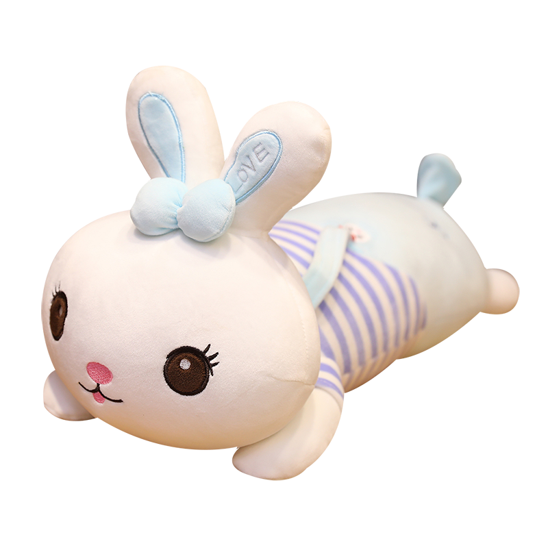 ICTI China factory customized soft stuffed plush rabbit doll/bolster toy with motor-driven clapping ears(assorted)