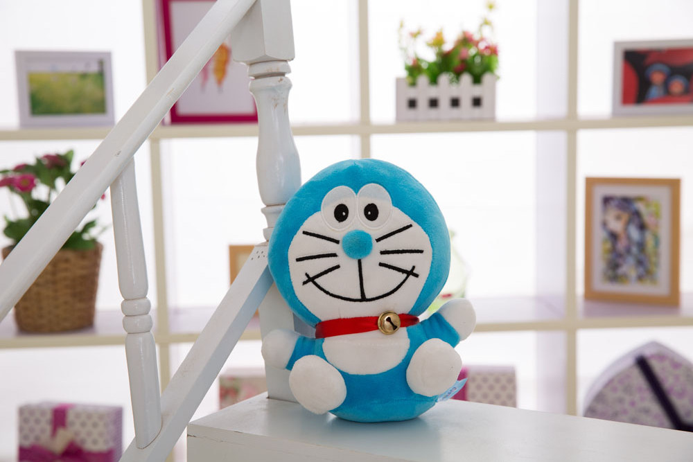 20/30/40cmWholesale customized stuffed plush Doraemon cat  Doll with cartoon face&small bell(blue)