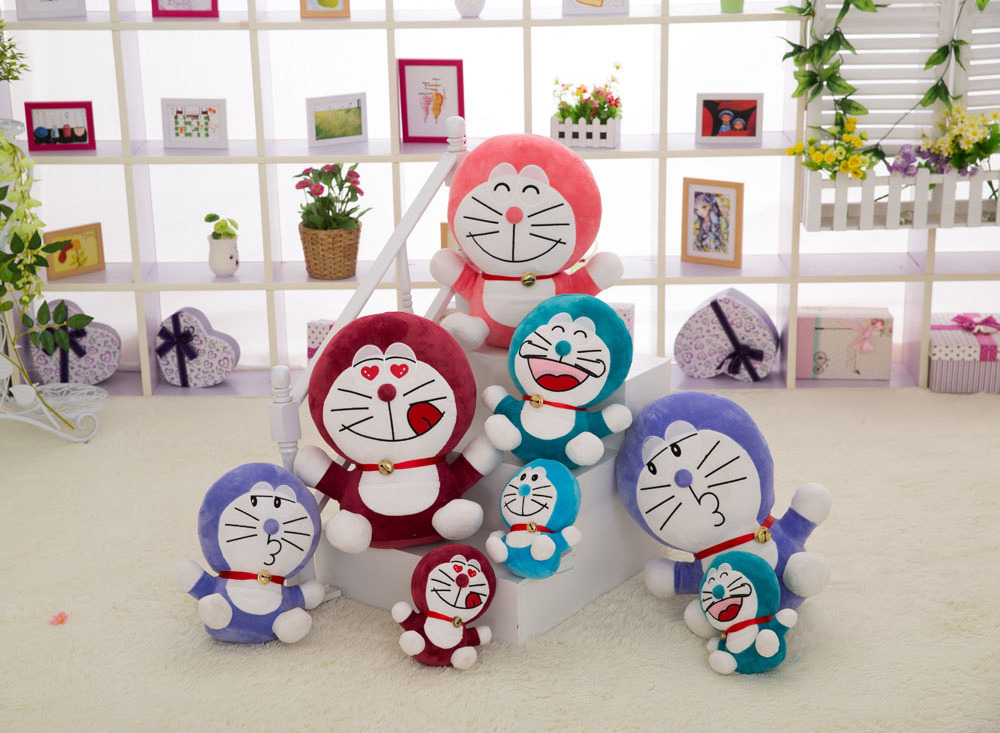 20/30/40cmWholesale customized stuffed plush Doraemon cat  Doll with cartoon face&small bell(blue)