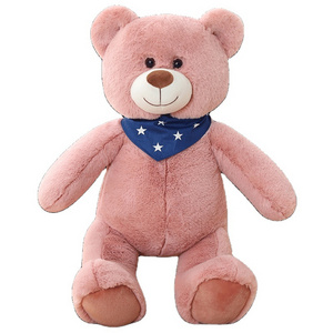 Wholesale Promotion Mothers Day 3 Colors Cute Stuffed Plush Toy Teddy Bear bolster with five-pointed star printed triangle scarf