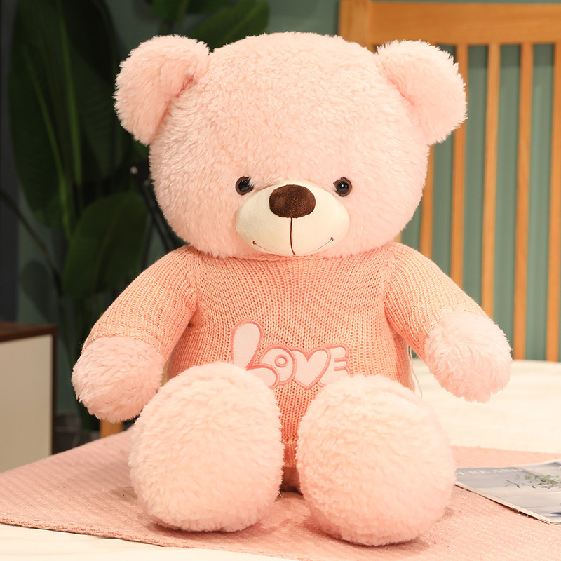 new sunrise Custom Cute Teddy Bear Skin Soft Plush Stuffed Lovely Teddy Bear Skin Toy Gift For Girlfriend with knitted sweater