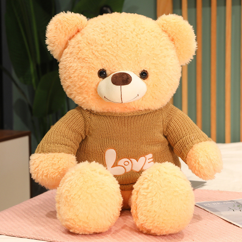 new sunrise Custom Cute Teddy Bear Skin Soft Plush Stuffed Lovely Teddy Bear Skin Toy Gift For Girlfriend with knitted sweater