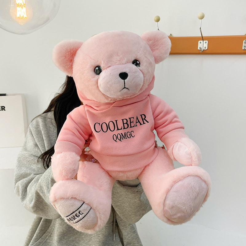 New sunrise Customized Cheap Hoodie Stuffed Plush Teddy Bear Toys for Kids Adults Gifts gypsy cool bear with printed logo