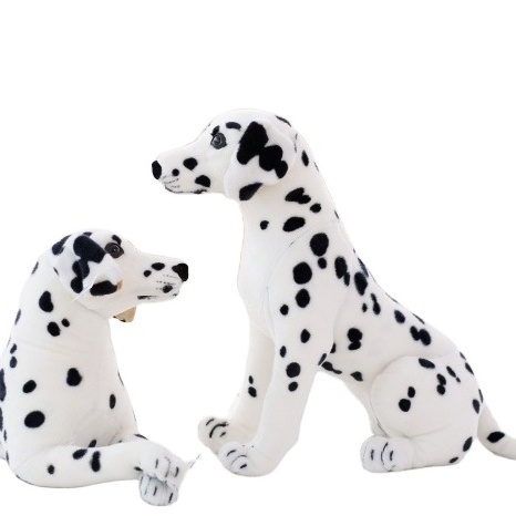 wholesale Cute soft plush simulation dalmatian stuffed toys lifelike animal spotty dog for children