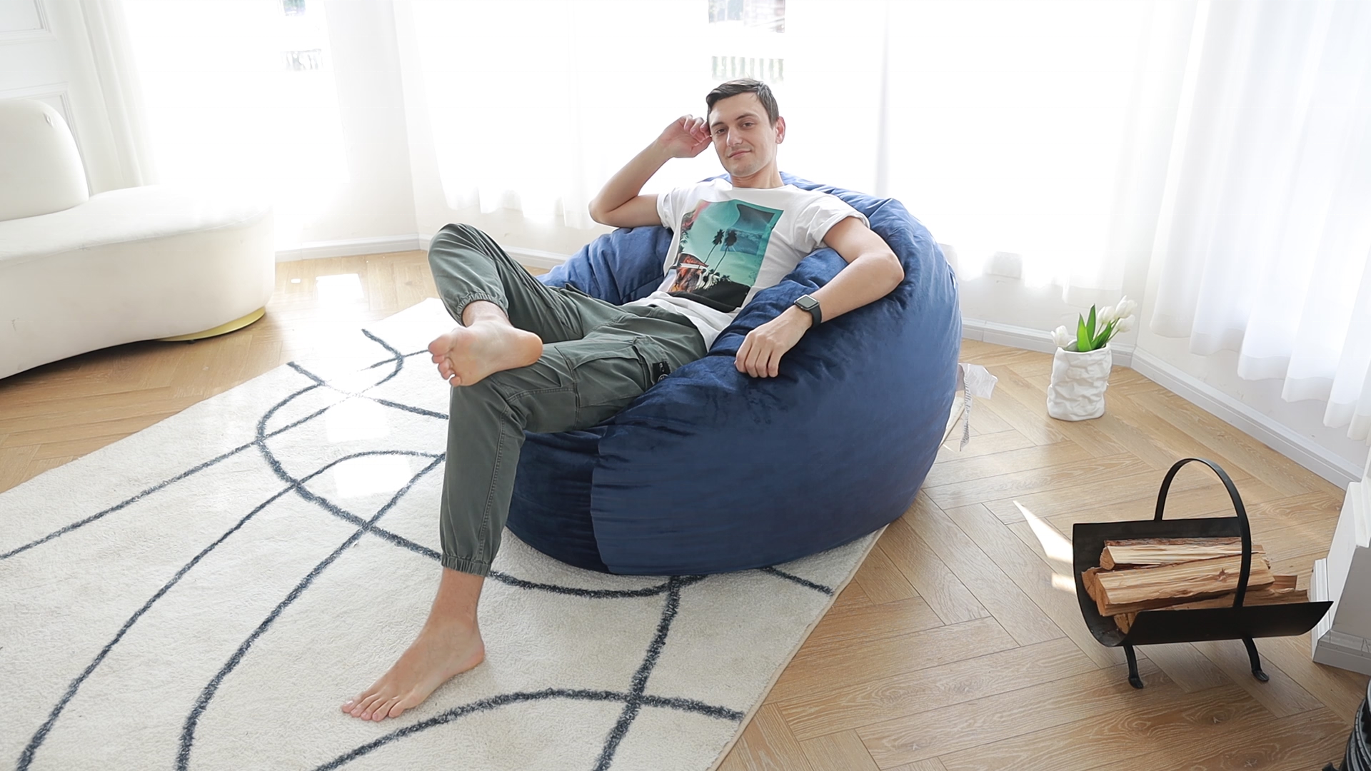 Foam Filled Bean Bag Lazy Sofa Chair