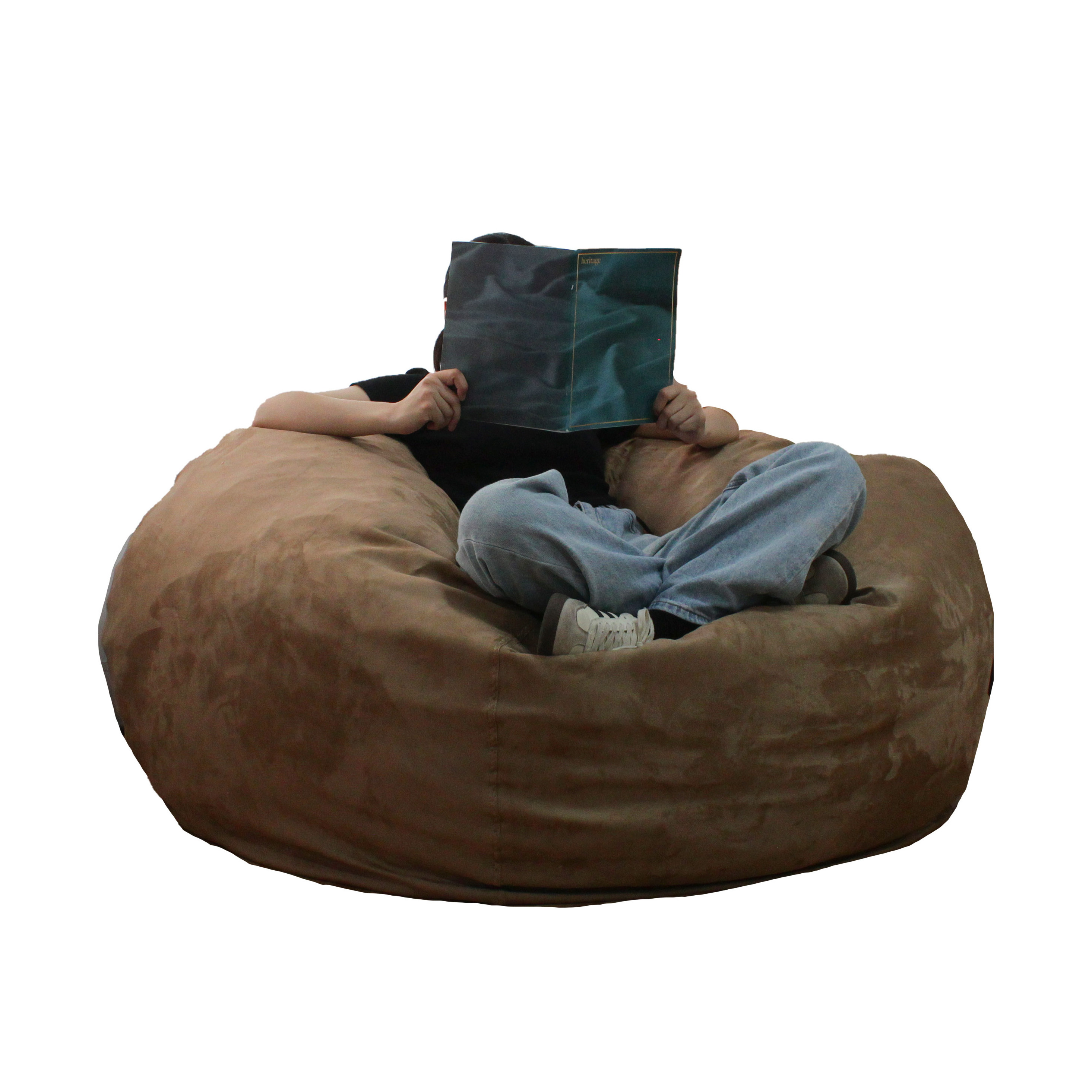 Luxury Faux Fur Shredded Foam Bean Bag Shredded Foam Chair Large Lazy Sofa for Living Room Bedroom