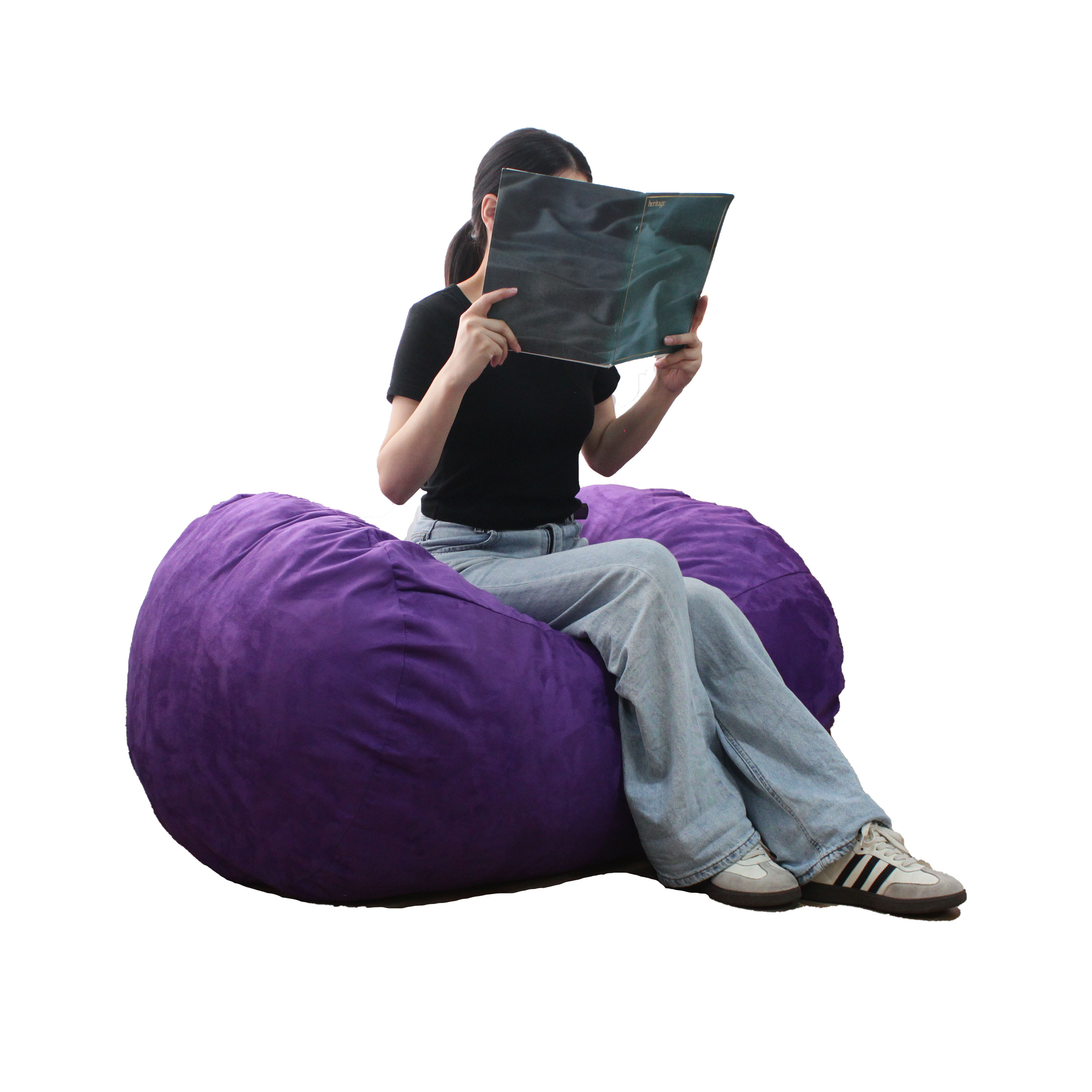 Bean Bag Lazy Sofa Chair with upholstery weight fabric cover