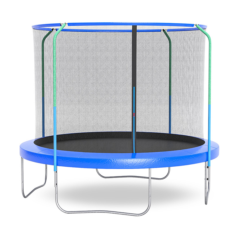 Wholesale Customizable size spring free 6/8/10/12/13/14/15FT Trampoline with round fiber glass net top for children