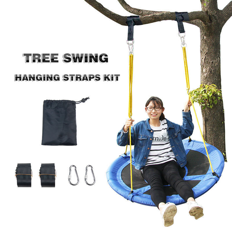 Outdoor Adjustable Tree Swing Hanging Straps Kit Extra Long Straps with Safer Lock Snap Carabiner Hooks for Swing or Hammock