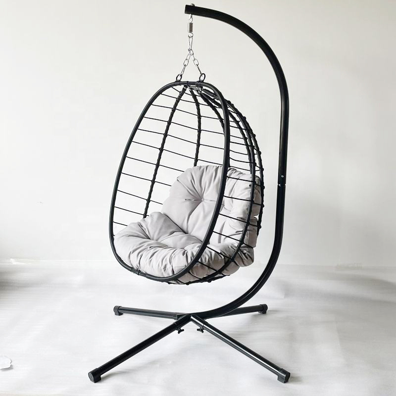 Outdoor cocoon egg hanging chair seat hanging patio swing folding single double seat for children and adult