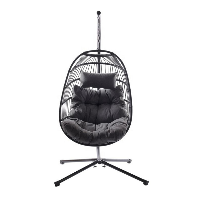 Chinese Foldable Hanging Egg Chair With Stand,Lounging Chair, Swing Hammock for Indoor Outdoor Bedroom Patio Garden