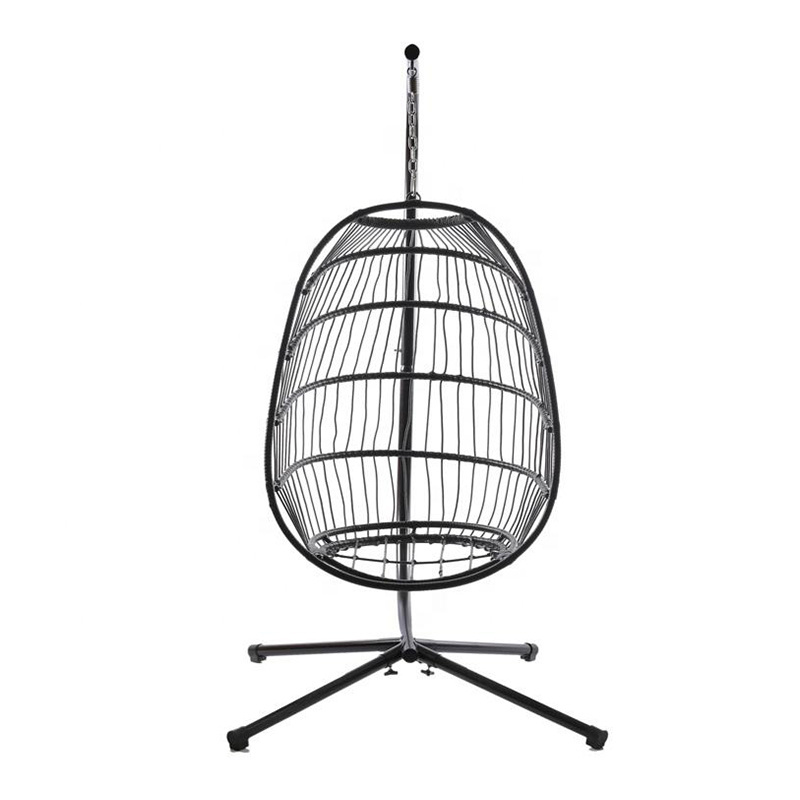 Chinese Foldable Hanging Egg Chair With Stand,Lounging Chair, Swing Hammock for Indoor Outdoor Bedroom Patio Garden